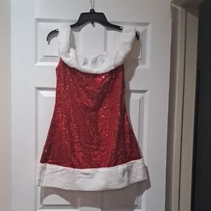 Rslove Christmas Lingerie SexySanta Lingerie  Red Sequin Babydoll Chemise